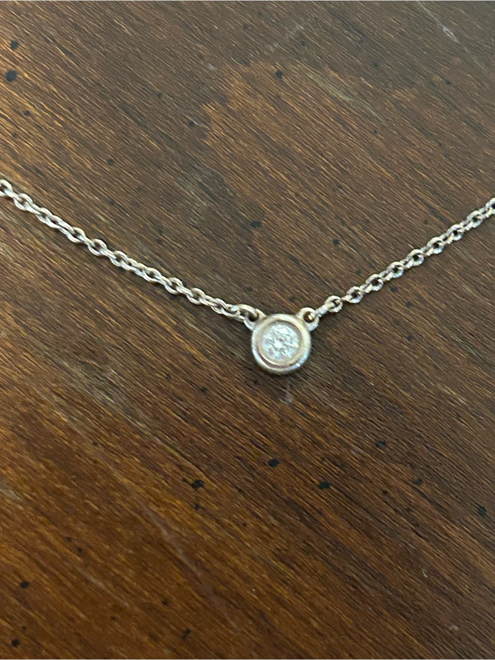 Tiffany & Co. Diamonds by the Yard Silver floating Diamond Necklace .05 carat